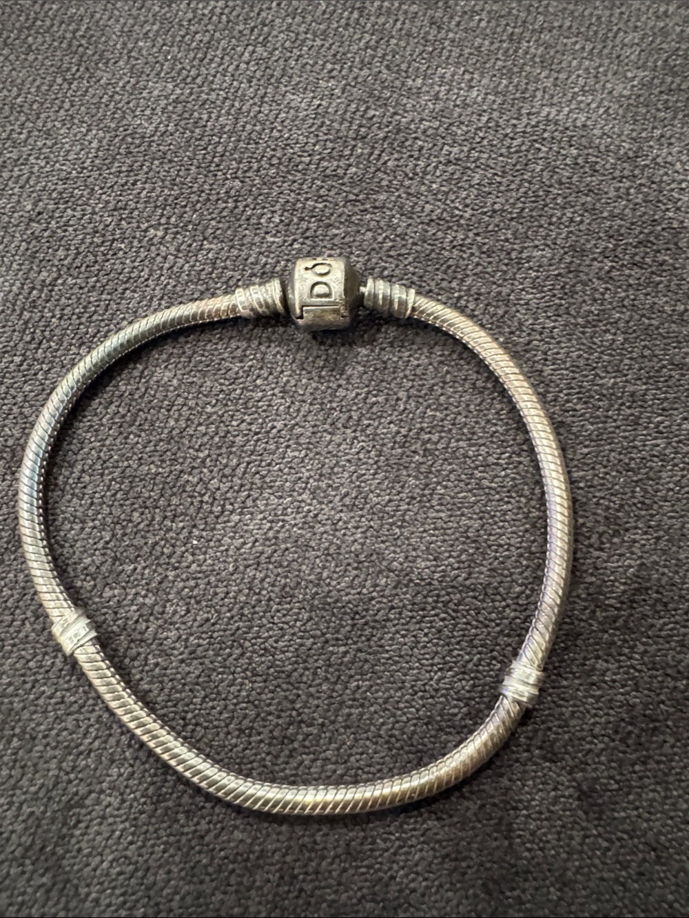 Pandora Silver Tone Snake Chain Bracelet